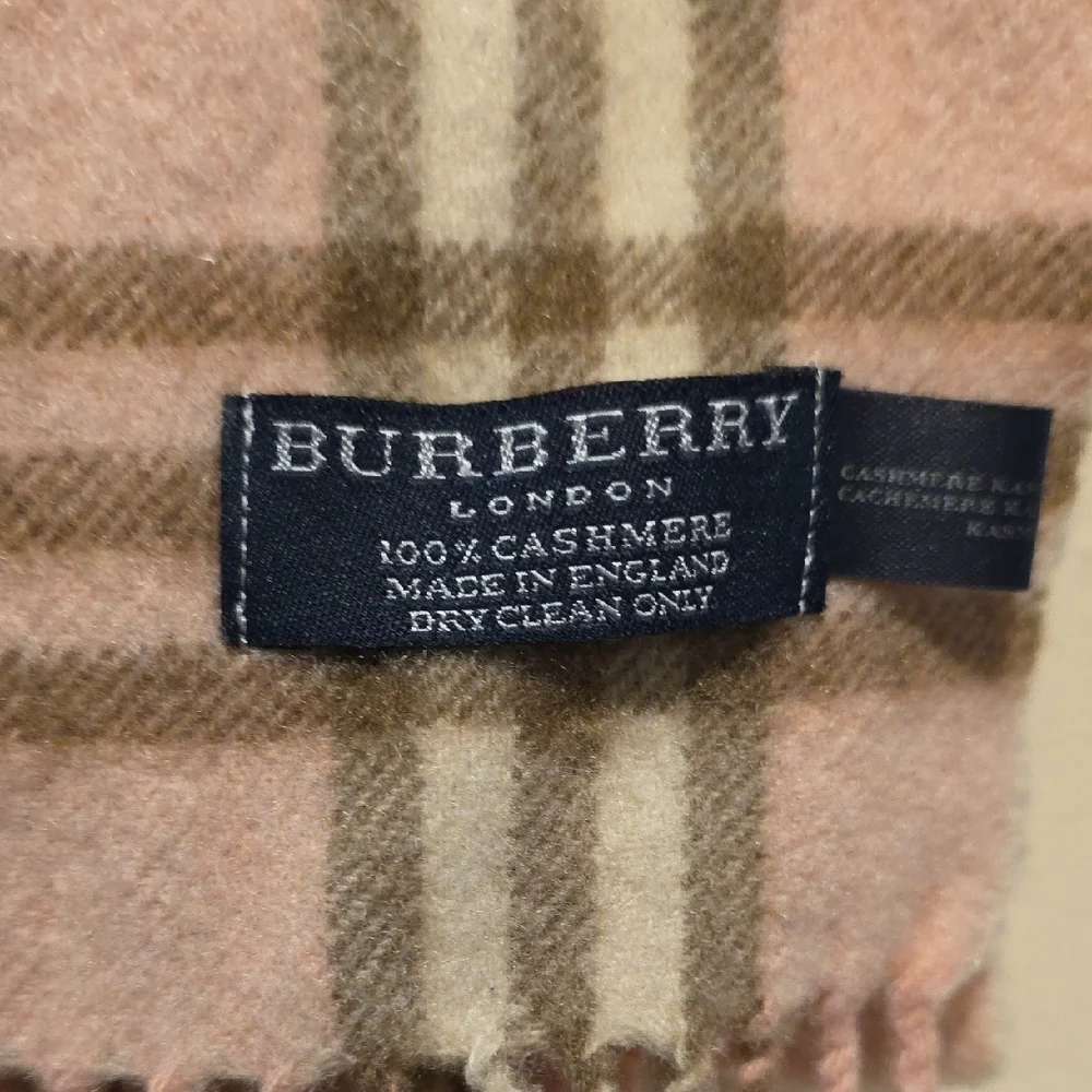 Burberry Pink and Brown Cashmere Scarf